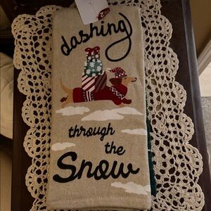 Festive Holiday dachshund Kitchen Towel set